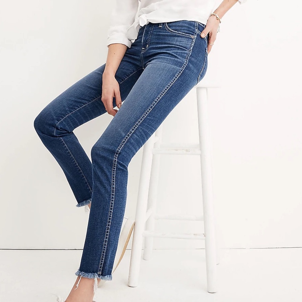 Madewell Raw Hem Slim Straight Jeans